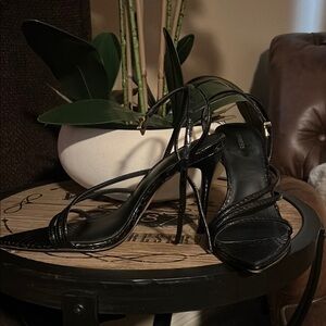 Express Black Strappy Heels
